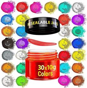 img 3 attached to 🎨 Mica Powder Pigment Set - 30 Color Jars, 0.35oz (10g) each - Soap Making, Epoxy Resin, Paint, Nail Polish, Bath Bombs, Slime DIY, Candle Making - Soap Coloring Dye