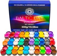 🎨 mica powder pigment set - 30 color jars, 0.35oz (10g) each - soap making, epoxy resin, paint, nail polish, bath bombs, slime diy, candle making - soap coloring dye logo