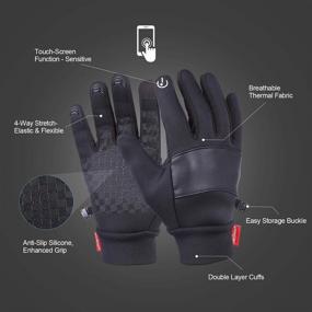 img 1 attached to 🧤 Men and Women's Touchscreen Winter Gloves for Running, Hiking, and Driving - 30°F