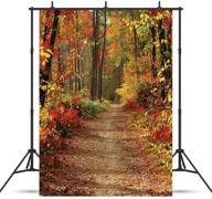 🍁 wolada 5x7ft autumn natural landscape photo backdrop: forest trail with red maple leaf - perfect for outdoor parties, home decor, and studio photography props 11110 logo