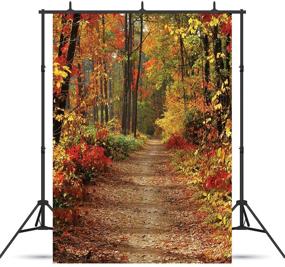 img 4 attached to 🍁 WOLADA 5x7FT Autumn Natural Landscape Photo Backdrop: Forest Trail with Red Maple Leaf - Perfect for Outdoor Parties, Home Decor, and Studio Photography Props 11110