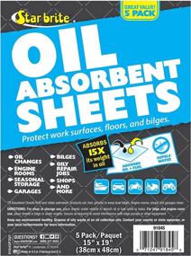 img 3 attached to 🛢️ STAR BRITE Bilge Oil Pads - High-Absorbency, Water-Repellent - 17 x 19 Heavy Weight - 5 Pack (091845)