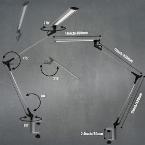 img 1 attached to Amzrozky Artist Workbench Light, Architect LED Desk Lamp with Clamp - Eye-Care Dimmable Drafting Table Lamp for Office, Task Lamp with 5 Color 5 Brightness, Touch Control, Memory Function - Silver