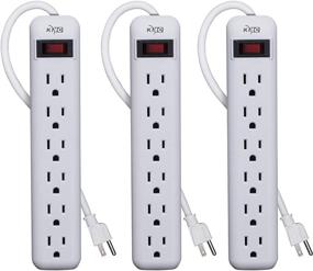 img 4 attached to 🔌 KMC 6-Outlet Power Strip 3-Pack: Overload Protection, 3-Foot Cord, White - Ultimate Safety and Convenience