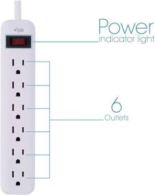 img 3 attached to 🔌 KMC 6-Outlet Power Strip 3-Pack: Overload Protection, 3-Foot Cord, White - Ultimate Safety and Convenience