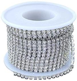 img 1 attached to Craft Jewelry Making Supplies: 10Yard Clear Crystal Rhinestone Chain Close Trim Cup Chain Bulk (2.8MM) - Silver