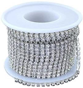 img 3 attached to Craft Jewelry Making Supplies: 10Yard Clear Crystal Rhinestone Chain Close Trim Cup Chain Bulk (2.8MM) - Silver