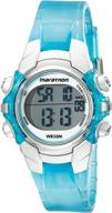 timex marathon unisex digital watch, 🕰️ t5k817 - mid-size light blue/silver resin strap logo