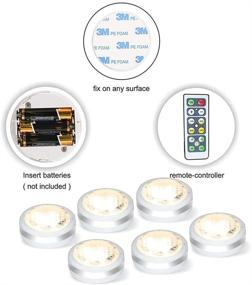 img 2 attached to 💡 Puck Lights with Remote: Battery-Operated Under Cabinet Lighting for Closet, Locker and More - 4000K Natural White