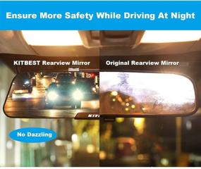 img 3 attached to Универсальное антибликовое зеркало заднего вида для автомобиля KITBEST - панорамное зеркало заднего вида с широким углом обзора - на зажим - выпуклое зеркало для автомобилей, внедорожников и грузовиков (11,8 дюймов в длину X 2,9 дюйма в высоту).