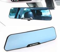 kitbest universal anti glare car interior rearview mirror – wide angle panoramic rear view mirror - clip on - convex mirror for cars, suvs, and trucks (11.8” l x 2.9” h) logo