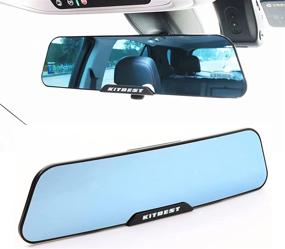 img 4 attached to KITBEST Universal Anti Glare Car Interior Rearview Mirror – Wide Angle Panoramic Rear View Mirror - Clip On - Convex Mirror for Cars, SUVs, and Trucks (11.8” L X 2.9” H)