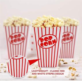 img 3 attached to 🍿 Striped Red and White Paper Popcorn Boxes: Perfect Movie Night Decorations, Home Theater Party Theme, Carnival Circus & More!