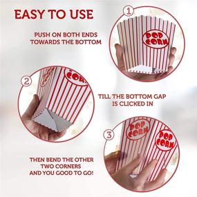 img 1 attached to 🍿 Striped Red and White Paper Popcorn Boxes: Perfect Movie Night Decorations, Home Theater Party Theme, Carnival Circus & More!