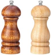 lyusan oak wooden salt and pepper mill set - ceramic rotor with adjustable coarseness - 5 inch - pack of 2 logo