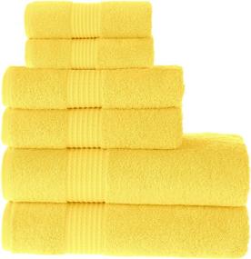 img 4 attached to Maura Basics Performance Bath Towels Set - American Standard Size. Soft, Durable, Long-lasting, and Absorbent 100% Turkish Cotton Towels Set for Bathroom with Hanging Loop