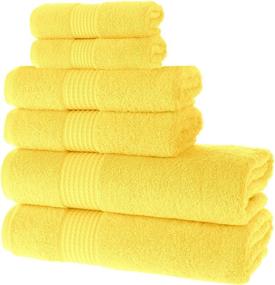 img 3 attached to Maura Basics Performance Bath Towels Set - American Standard Size. Soft, Durable, Long-lasting, and Absorbent 100% Turkish Cotton Towels Set for Bathroom with Hanging Loop