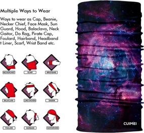 img 2 attached to 🌈 CUIMEI Face Bandanas Mask Neck Gaiter for Women - Seamless Headwear Tube Scarf for Rave, Music Festival, Party, Sun UV Protection