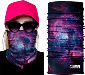 img 1 attached to 🌈 CUIMEI Face Bandanas Mask Neck Gaiter for Women - Seamless Headwear Tube Scarf for Rave, Music Festival, Party, Sun UV Protection