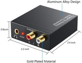 img 1 attached to 🔌 Многофункциональный цифровой аудио-конвертер: преобразует цифровые оптические Toslink и коаксиальные входы в аудио RCA и выходы на наушники AUX 3,5 мм - В комплекте оптический кабель Toslink.
