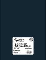 🔵 premium smooth navy blue cardstock - 65lb, 8.5x11 size | 25 pack by paper accents logo