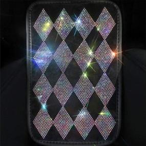 img 2 attached to Sparkling Crystal Center Console Cover, Universal Armrest Pad Protector with Diamond Decor for Women's Car Accessories (FSD-LX)