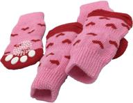 🧦 premium anti-slip knit pet socks with rubber reinforcement - 4 pcs set | ideal for small and medium dogs and cats | indoor paw protection логотип