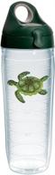 🐢 tervis green turtle tumbler with emblem | hunter green 24oz water bottle, clear w/ gray lid логотип