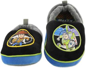 img 2 attached to Disney Toy Story Woody Buzz Toddler A-Line Slippers for Boys