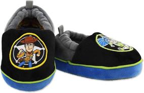 img 4 attached to Disney Toy Story Woody Buzz Toddler A-Line Slippers for Boys