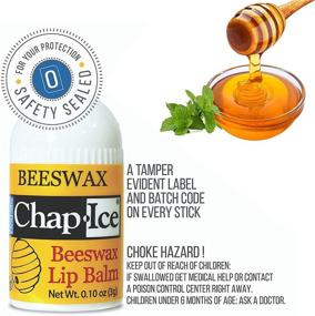 img 3 attached to 💋 Chap-Ice Premium Traditional Lip Balm for Chapped, Dry, or Windburned Lips - Beeswax Peppermint Flavor - Made in USA - 12 Mini Sticks (0.10oz/3g)