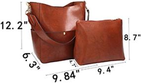img 3 attached to Stylish Womens Handbag: Soft Leather Tote Bag with Large Capacity - Bucket Shoulder Bag