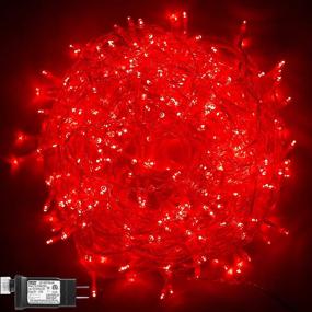 img 4 attached to 🎄 ASmile 500 LED Рождественских огней в красном цвете - Внутренние мерцающие гирлянды с подключением для вечеринки, бара, спальни - Уличная новогодняя елочная декорация, 173.9 фута