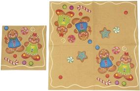 img 2 attached to 🎄 Ultimate Holiday Dinnerware Set: Gingerbread Napkins, Plates, Cups, Cutlery - Serves 24 Guests (144 Pieces)