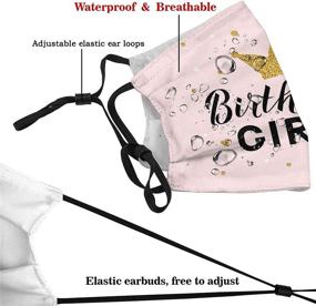 img 1 attached to 🎁 Pink Birthday Girl Face Mask with 2 Filters - Breathable & Adjustable, Gift for Men, Women, and Teenagers - Outdoor and Indoor Balaclava Mask