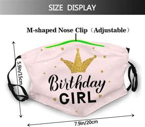 img 3 attached to 🎁 Pink Birthday Girl Face Mask with 2 Filters - Breathable & Adjustable, Gift for Men, Women, and Teenagers - Outdoor and Indoor Balaclava Mask