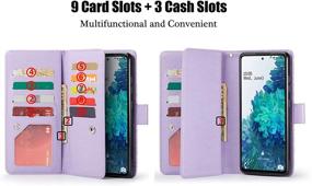 img 1 attached to 📱 Varikke Samsung S20 FE Case Wallet with 9 Card Holders, Magnetic Detachable Cover, Kickstand & Lanyard Strap - Glitter PU Leather Flip Case for Galaxy S20 FE in Purple