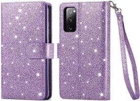 img 2 attached to 📱 Varikke Samsung S20 FE Case Wallet with 9 Card Holders, Magnetic Detachable Cover, Kickstand & Lanyard Strap - Glitter PU Leather Flip Case for Galaxy S20 FE in Purple