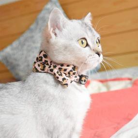 img 3 attached to 🎀 XPangle Bowtie Cat Collars Breakaway with Bell: Adjustable, Cute, and Safe Kitten Collar!