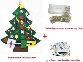 img 2 attached to 🎄 BURST 3.2 Ft Felt Wall Hanging Christmas Trees Set: Festive Xmas Ornaments with 50 LED Lights!