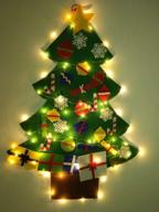 🎄 burst 3.2 ft felt wall hanging christmas trees set: festive xmas ornaments with 50 led lights! logo