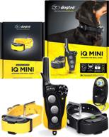 dogtra iq mini small dog remote training system: 400 yard range, rechargeable remote trainer, waterproof collar - effective static & vibration pager training, with petstek dog training clicker logo