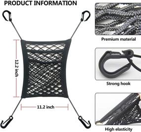 img 1 attached to 🐶 TRIFOOT 3 Layer Dog Car Barrier: Secure Backseat Barrier for Dogs & Kids, Elastic Car Net for Ultimate Safety, Plus Bonus Purse Holder!