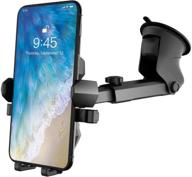 universally compatible long neck car mount holder: securely hold your iphone xs xs max xr x 8 8 plus 7 7 plus s10 s9 s8 s7 s6 lg and more in your vehicle logo