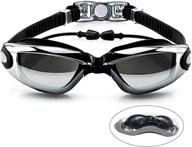 premium swim goggles with ear plugs: no leaking, anti fog, uv protection, adjustable strap - perfect for men, women, teens logo