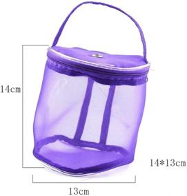 img 2 attached to Practical and Portable Purple Yarn Storage Case: Katech Small Round Mesh Bag for Organizing Knitting, Crochet, and Sewing Supplies
