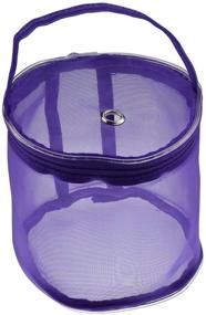 img 4 attached to Practical and Portable Purple Yarn Storage Case: Katech Small Round Mesh Bag for Organizing Knitting, Crochet, and Sewing Supplies