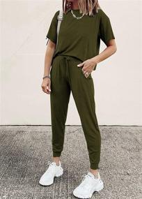 img 3 attached to 🩳 Stylish yet Comfortable: PRETTYGARDEN Women's Short Sleeve Pullover and Drawstring Long Pants Tracksuit Jogger Set