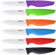 versatile 6-piece ceramic steak knives set - sharp dsnn blades for kitchen, outdoor bbq & more logo