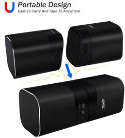 img 2 attached to 🔊 Портативные Bluetooth-колонки – Aurtec True Wireless Stereo Outdoor Dual TWS Audio с усиленным басом и высоким уровнем громкости, Bluetooth 4.2, громкой подачей, громкая связь для iPhone, Echo, Android и других устройств (черный).